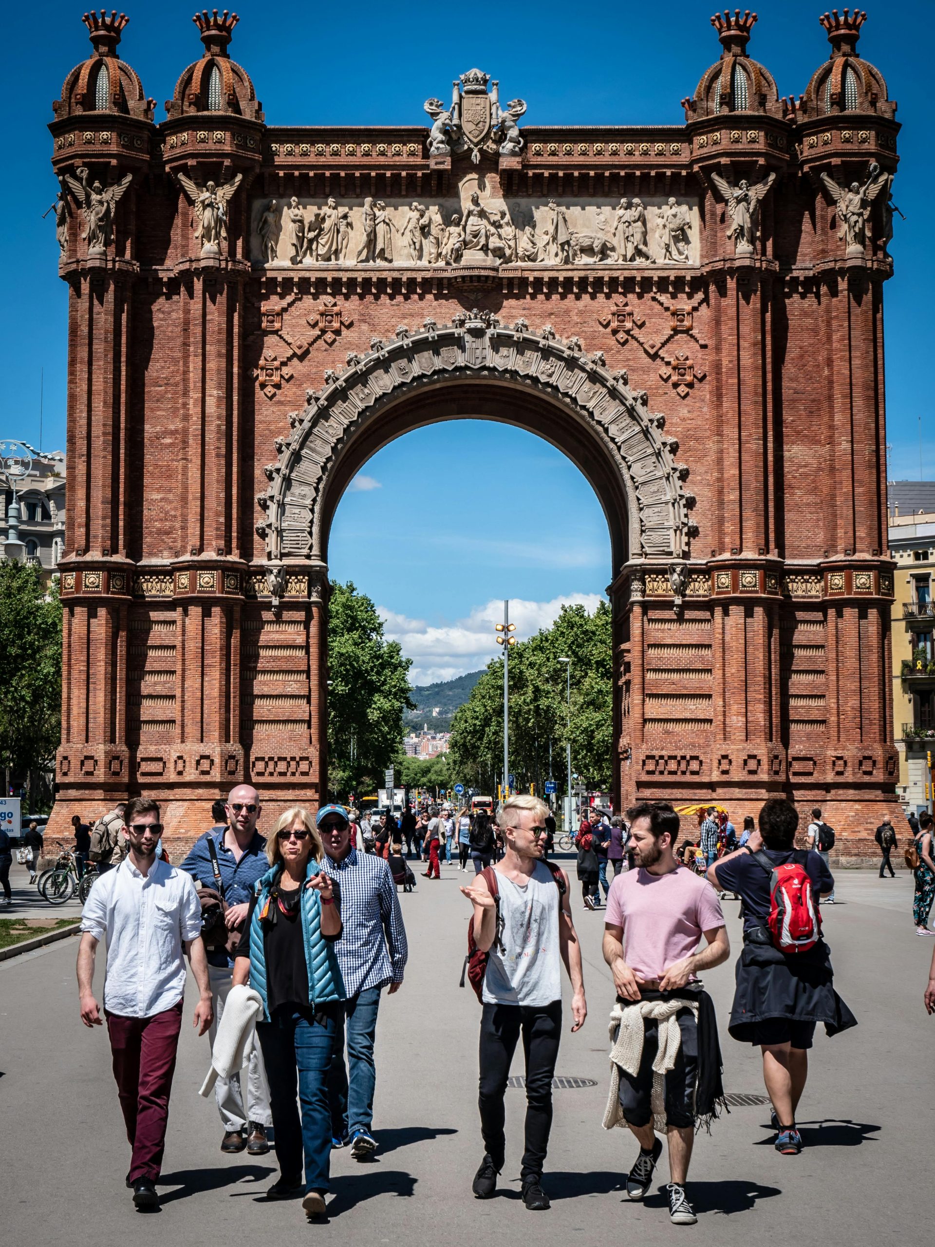 Tourists in Barcelona, Spain