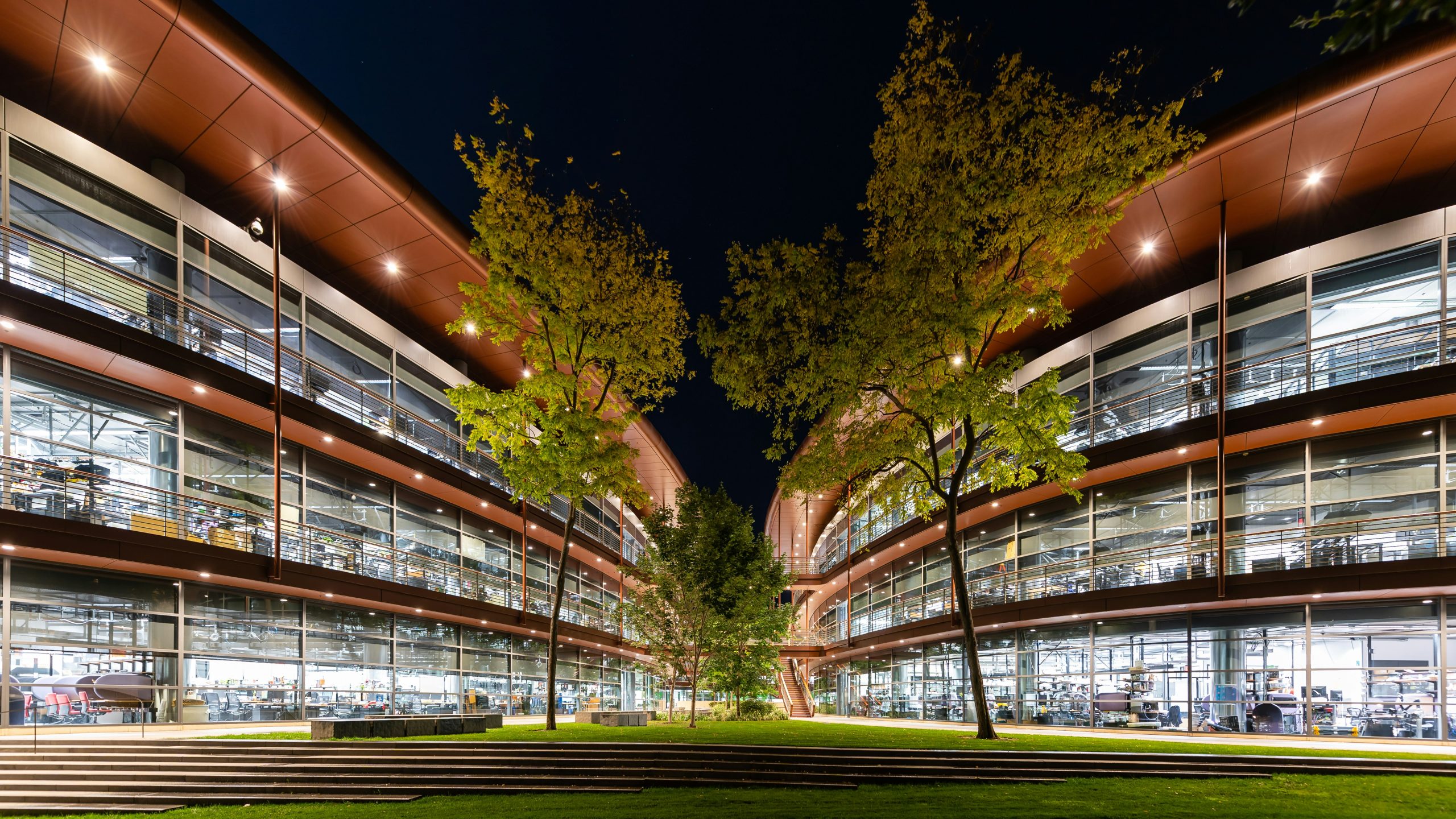 Photo of the James H. Clark Center at Stanford University. 